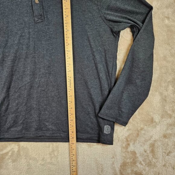 G.H. Bass & Co. Henley Shirt Mens Size XL Gray Thermal Long Sleeve - Picture 4 of 11